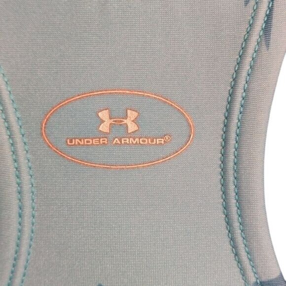 Under Armour Size M 34 36 Womens Sports Bra Blue Camo Print Racerback Stretch - Picture 5 of 8